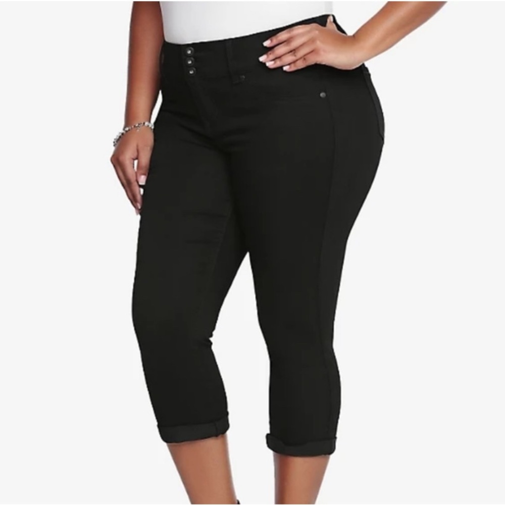 Torrid Black Crop Jeggings Size 14 Stretch Denim Everyday Wear Casual